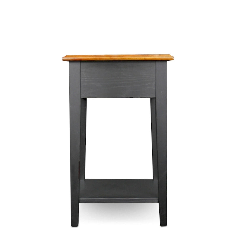Table d'appoint carrée à un tiroir avec étagère