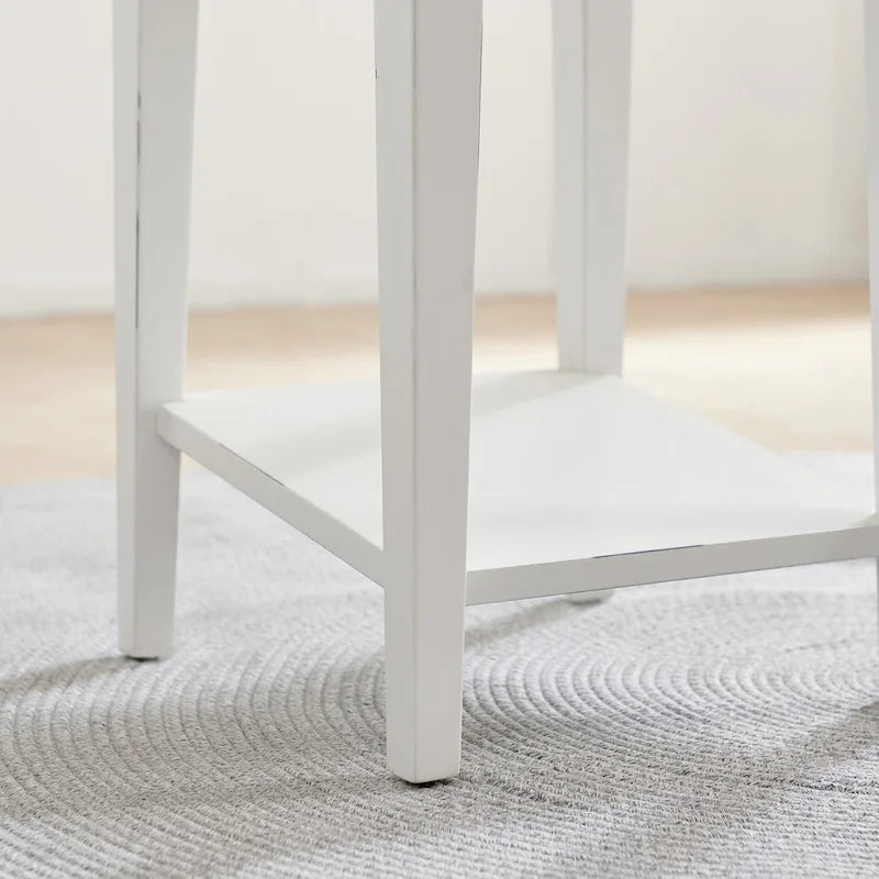 Table d'appoint carrée à un tiroir avec étagère