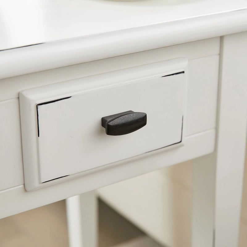 Table d'appoint carrée à un tiroir avec étagère