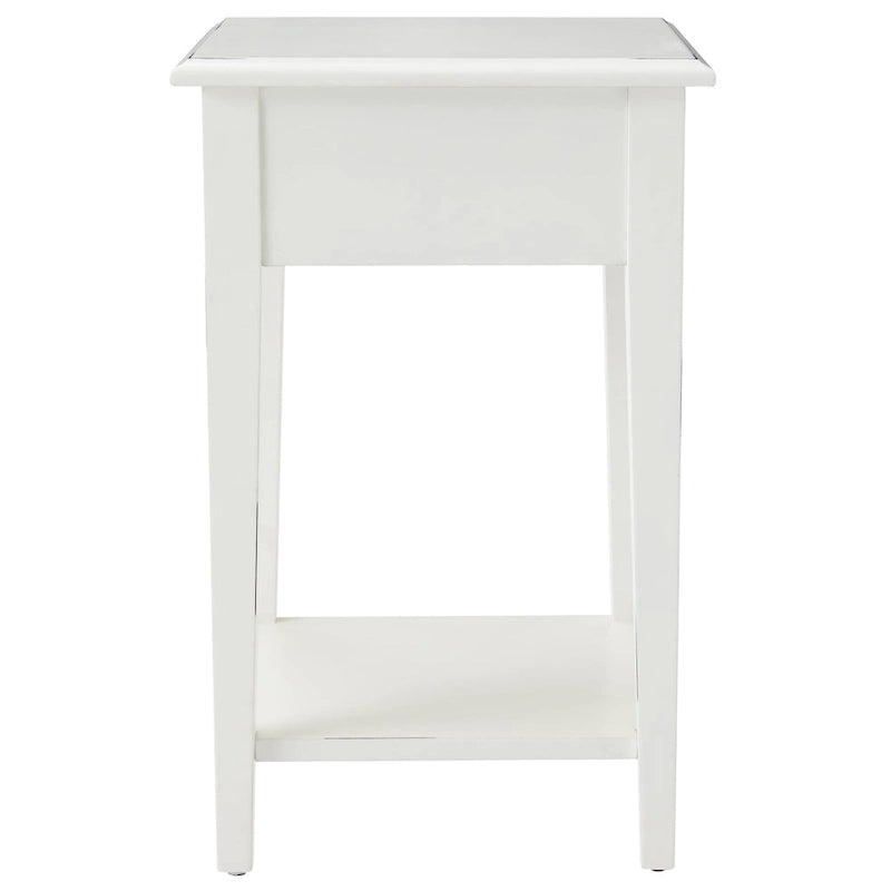 Table d'appoint carrée à un tiroir avec étagère
