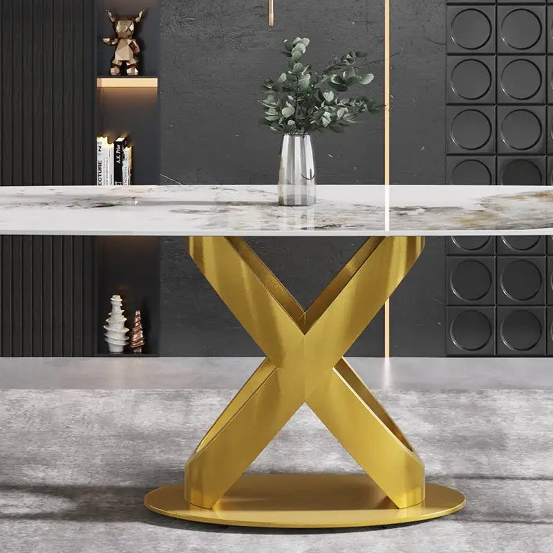 Table à manger rectangulaire moderne en pierre frittée de 180 cm pour 8 personnes