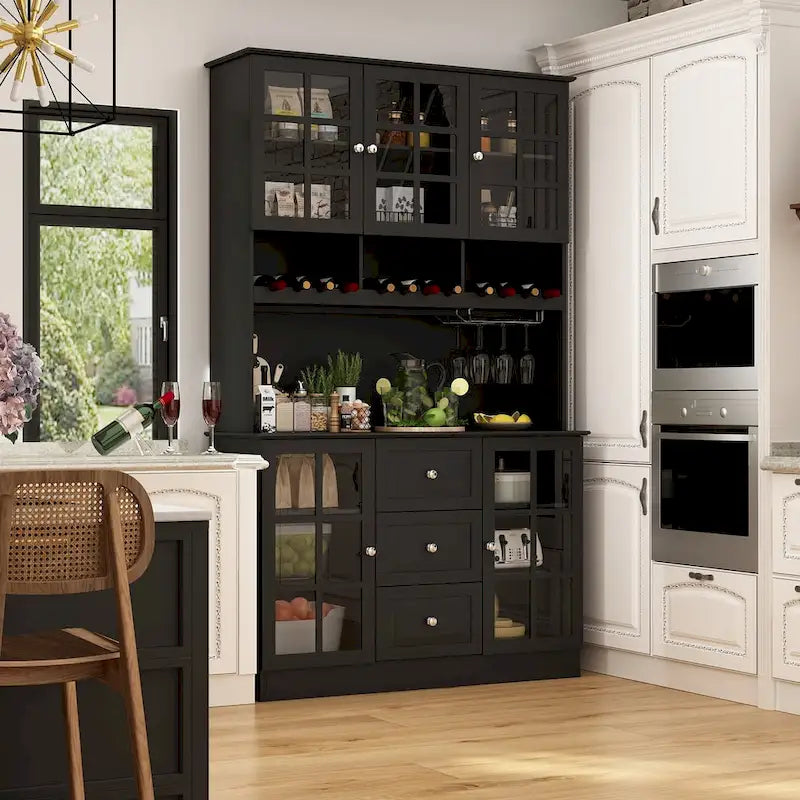 78,9 Buffet de garde-manger avec huche Meuble de rangement de cuisine autoportant