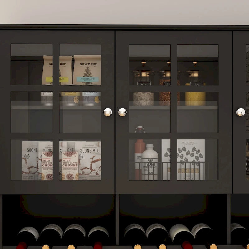 78,9 Buffet de garde-manger avec huche Meuble de rangement de cuisine autoportant