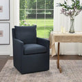 Fauteuil de salle à manger roulant rembourré en tissu haute performance (25)