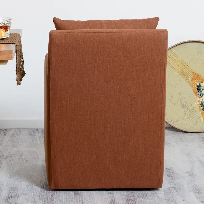 Fauteuil de salle à manger roulant rembourré en tissu haute performance (25)