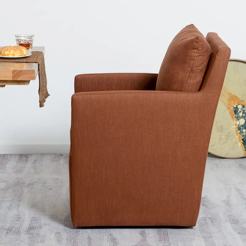 Fauteuil de salle à manger roulant rembourré en tissu haute performance (25)