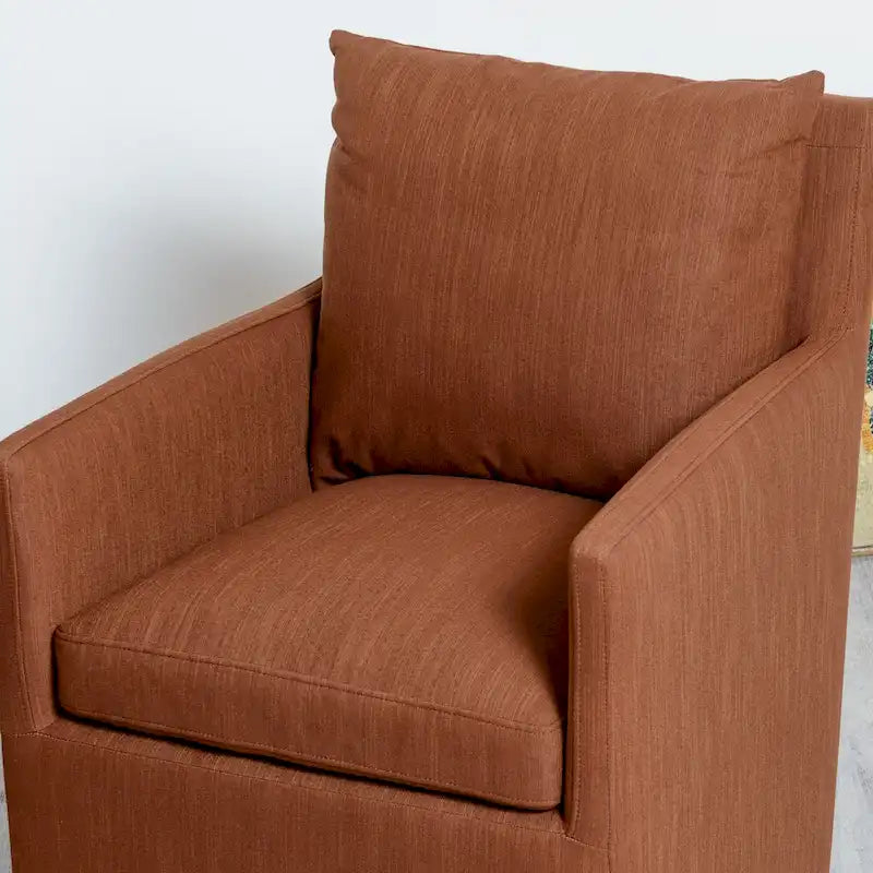 Fauteuil de salle à manger roulant rembourré en tissu haute performance (25)