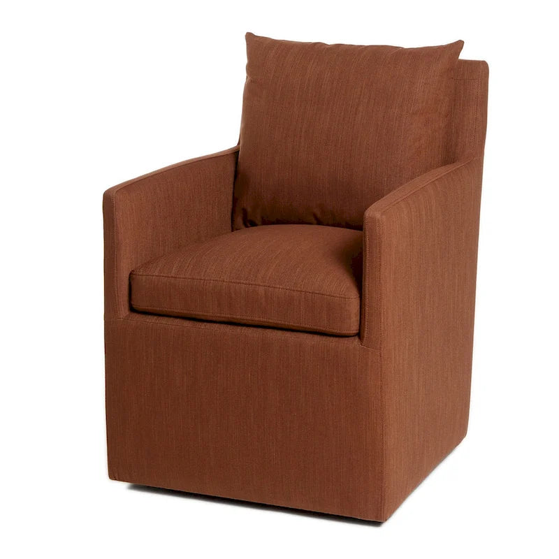 Fauteuil de salle à manger roulant rembourré en tissu haute performance (25)