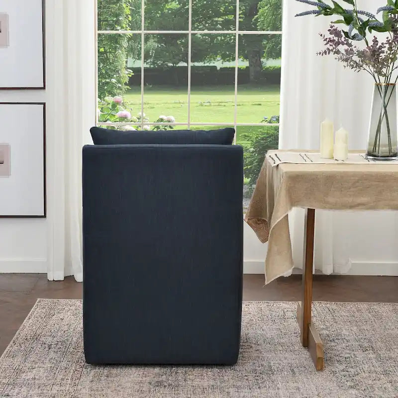 Fauteuil de salle à manger roulant rembourré en tissu haute performance (25)