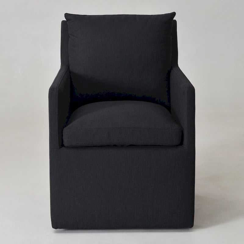 Fauteuil de salle à manger roulant rembourré en tissu haute performance (25)