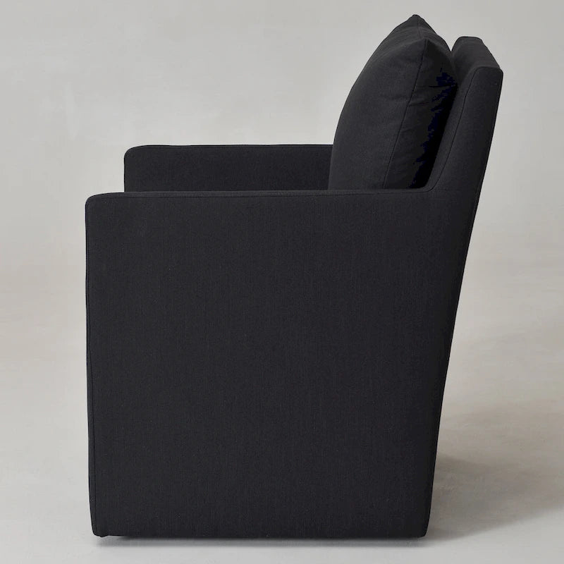 Fauteuil de salle à manger roulant rembourré en tissu haute performance (25)