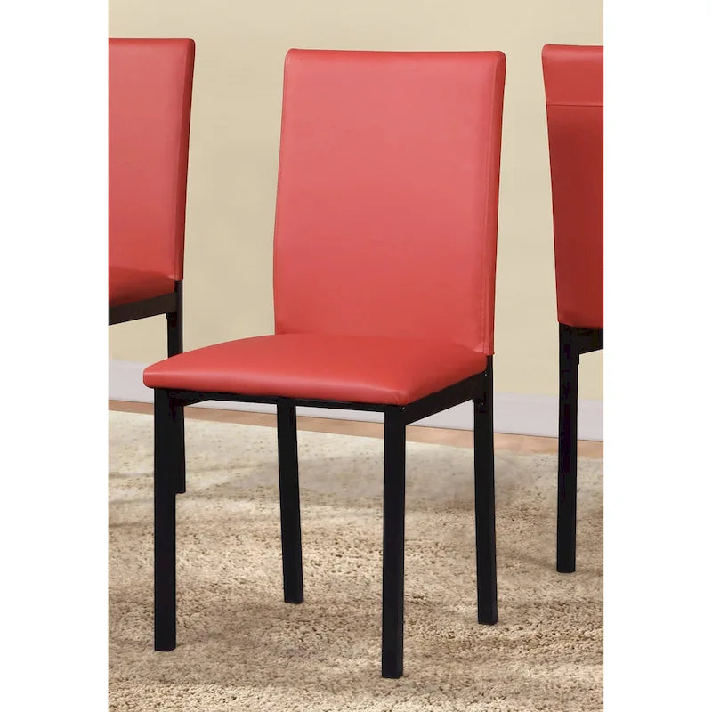 Chaises de salle à manger noires en simili cuir et métal, lot de 4