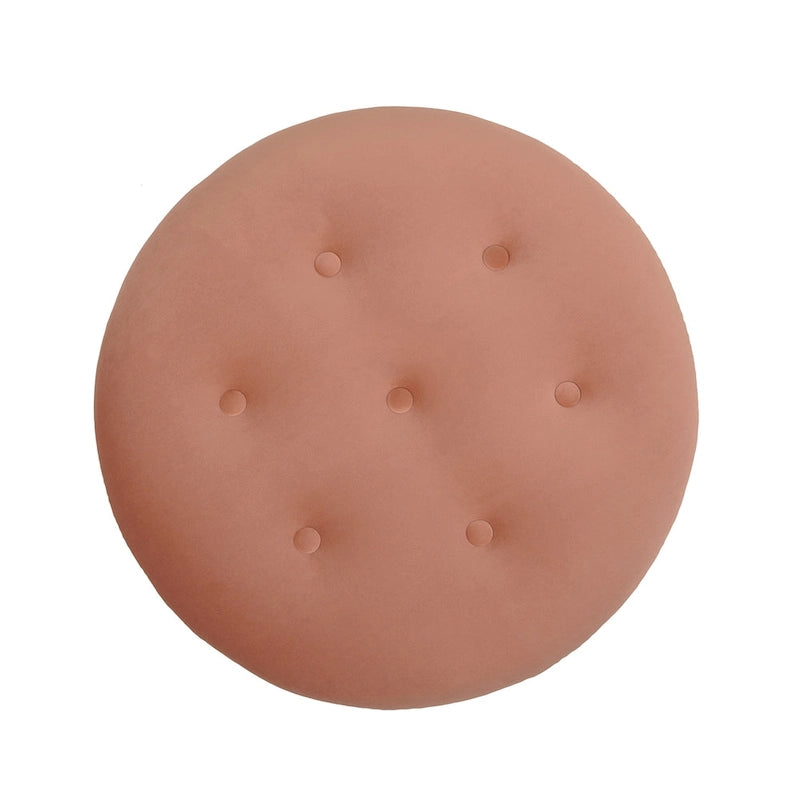 Ottoman rond d'appoint capitonné