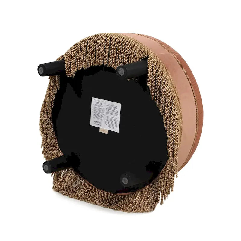 Ottoman rond d'appoint capitonné