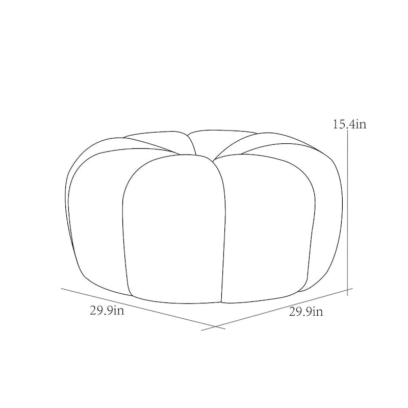 Pouf Pompéi Bouclé, Crème