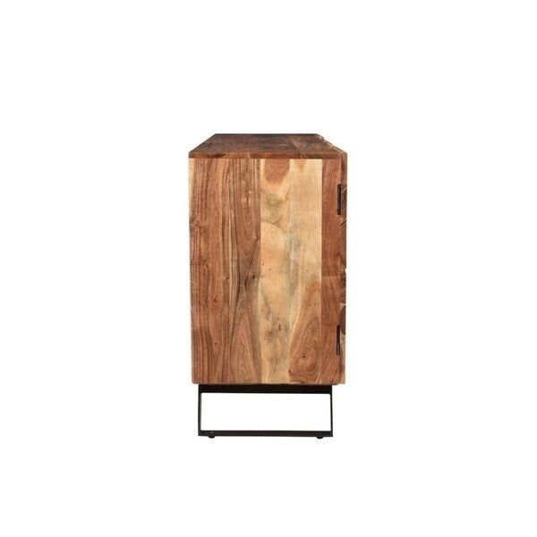 Meuble 3 portes en bois d'acacia fait main avec bord brut - N/A