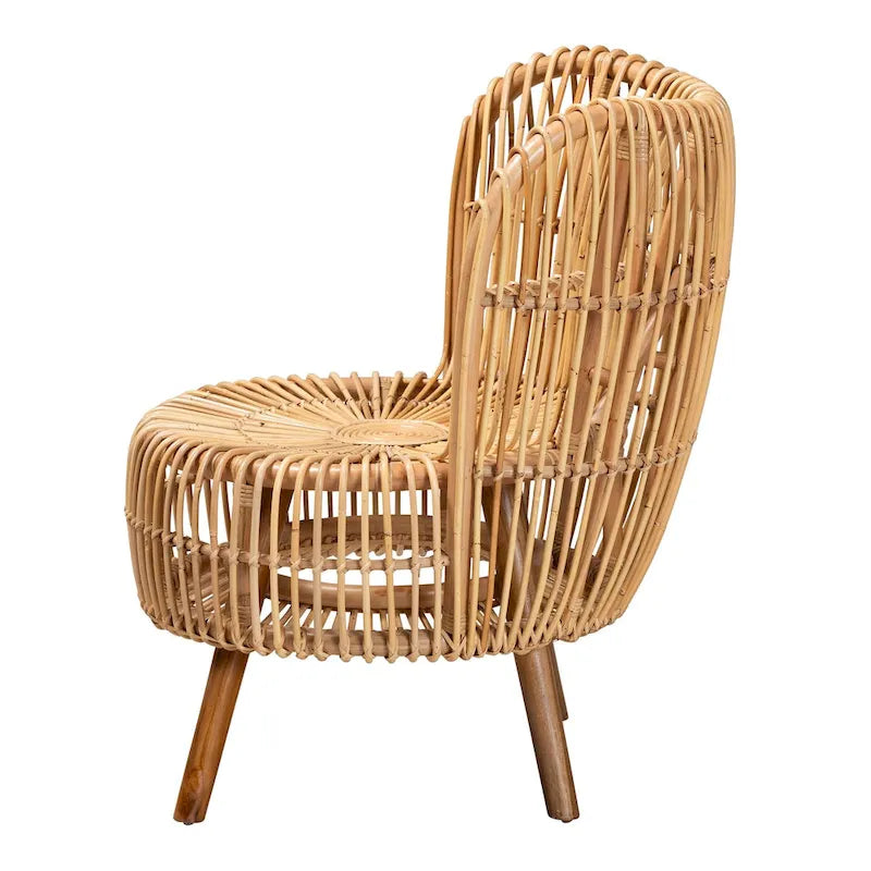 Fauteuil de salon moderne bohème en rotin naturel - Petit ou grand