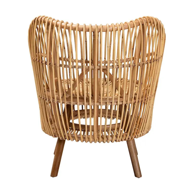 Fauteuil de salon moderne bohème en rotin naturel - Petit ou grand
