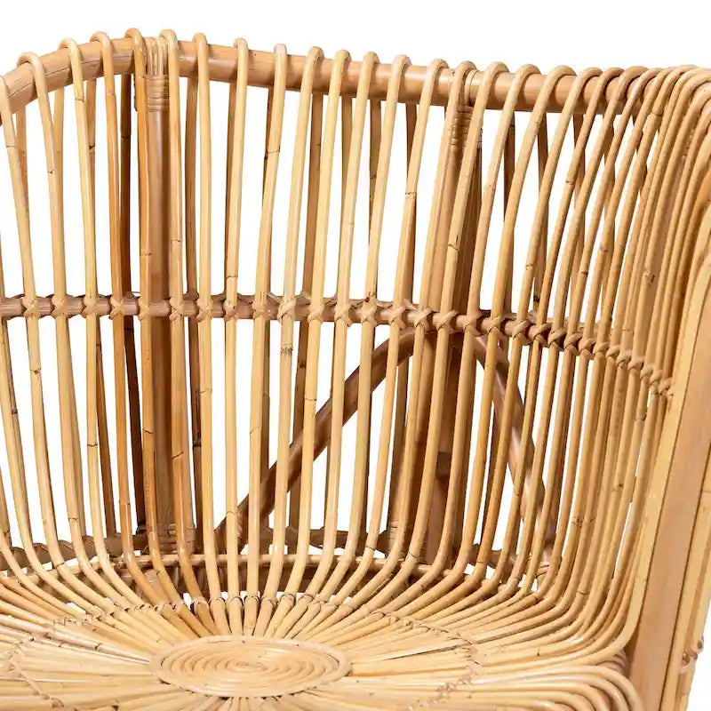 Fauteuil de salon moderne bohème en rotin naturel - Petit ou grand