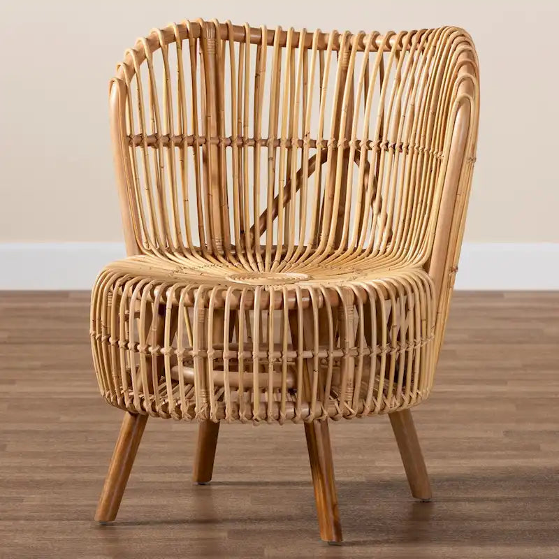 Fauteuil de salon moderne bohème en rotin naturel - Petit ou grand