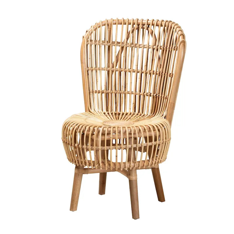 Fauteuil de salon moderne bohème en rotin naturel - Petit ou grand