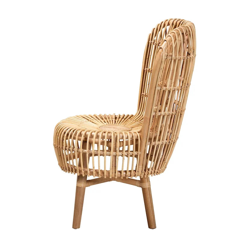 Fauteuil de salon moderne bohème en rotin naturel - Petit ou grand