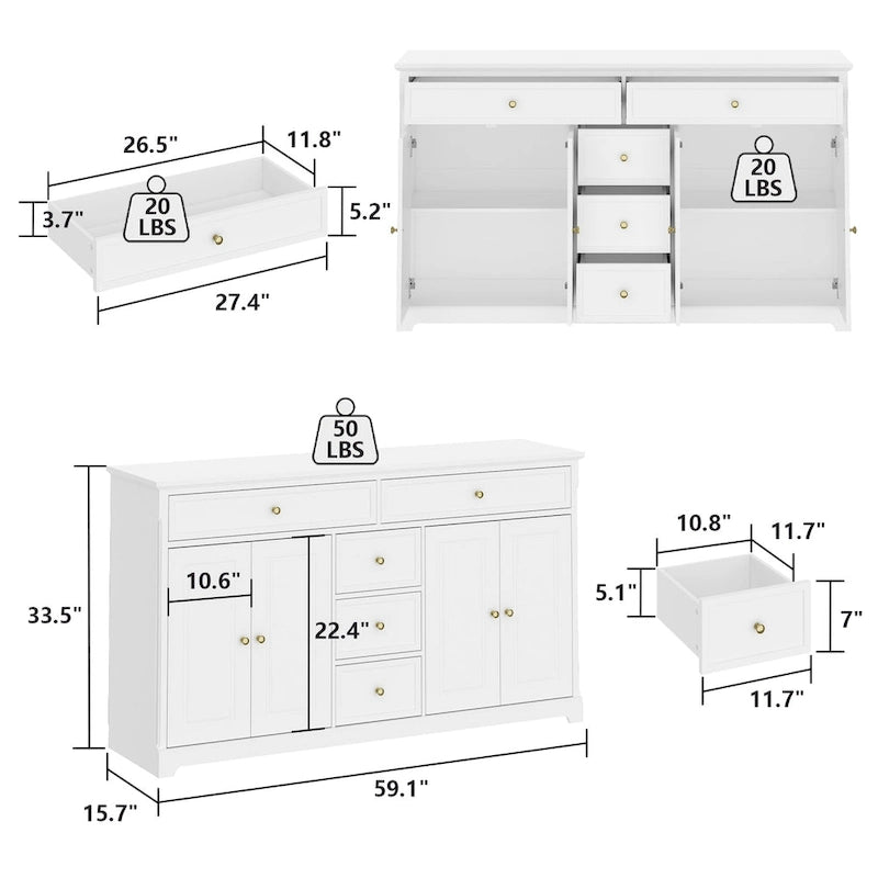 Commode Meuble de rangement moderne contemporain laqué