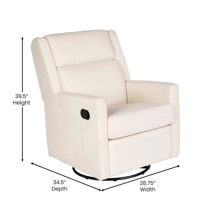 Fauteuil inclinable à bascule manuel avec fonctions pivotante et de glisse