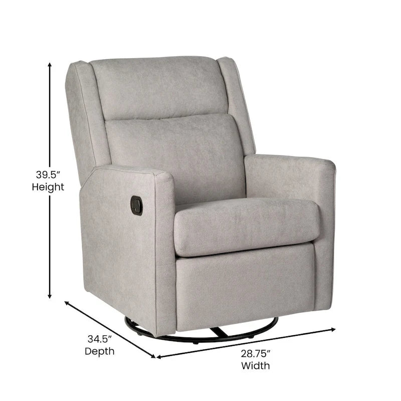 Fauteuil inclinable à bascule manuel avec fonctions pivotante et de glisse