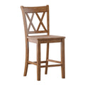 Chaises de comptoir en bois à dossier en X (lot de 2)