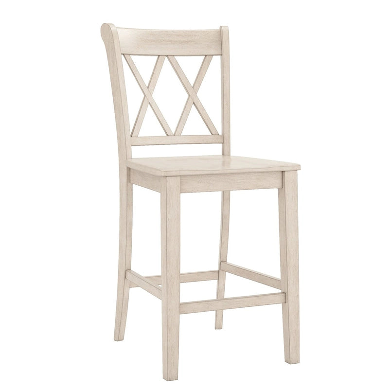 Chaises de comptoir en bois à dossier en X (lot de 2)