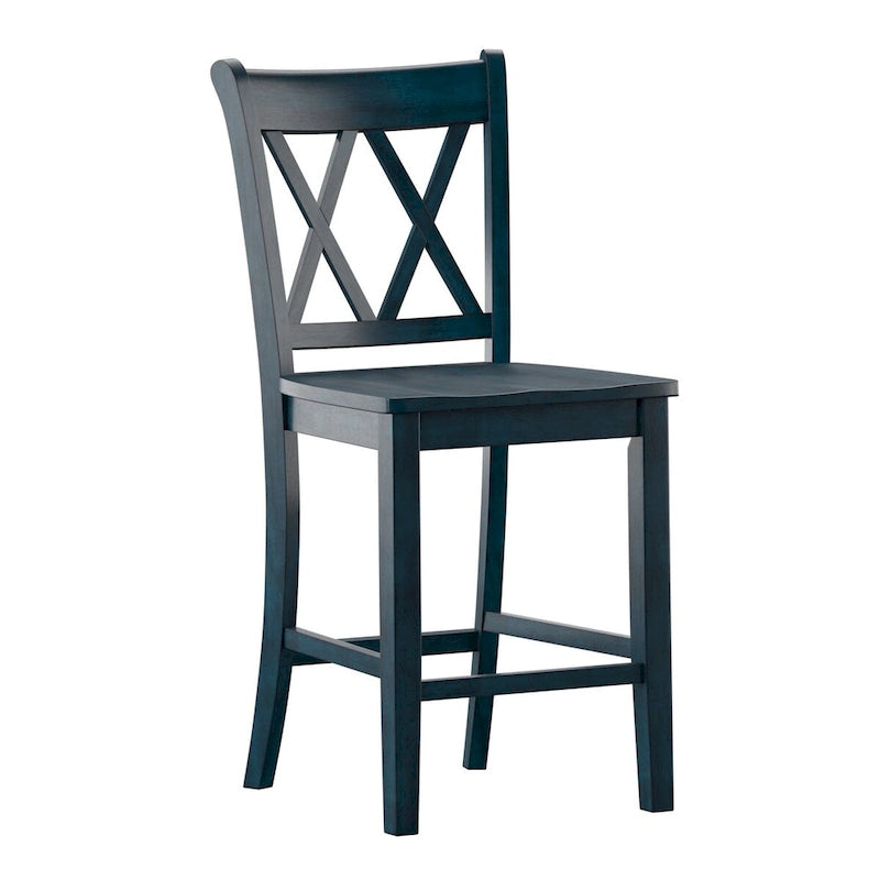Chaises de comptoir en bois à dossier en X (lot de 2)