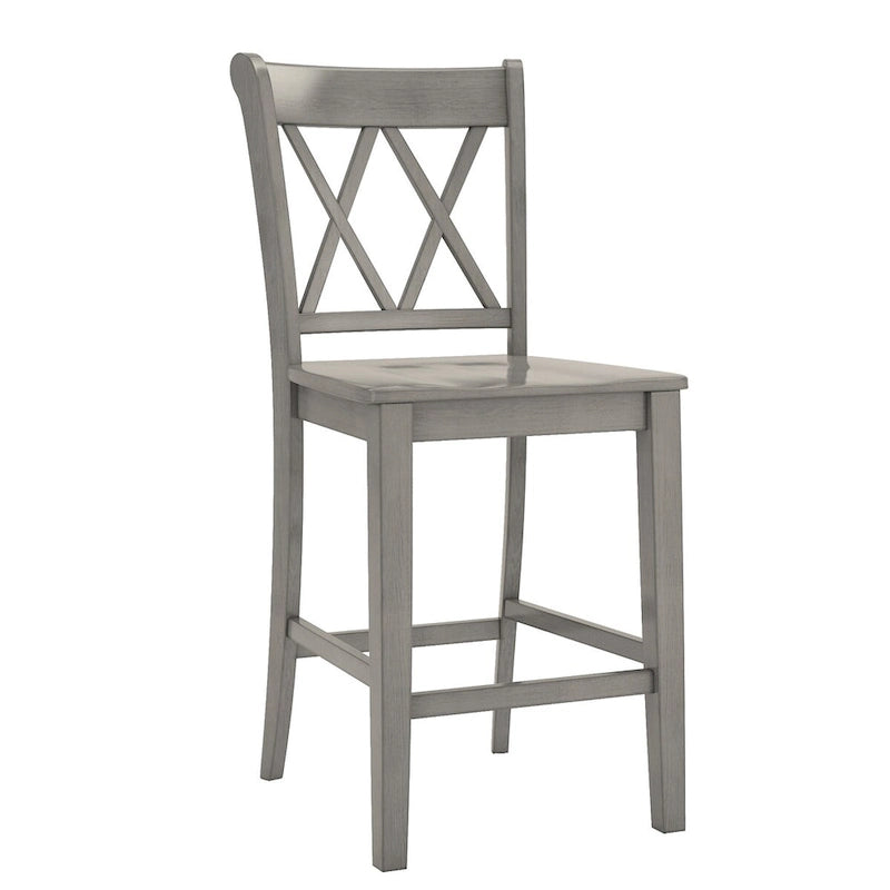 Chaises de comptoir en bois à dossier en X (lot de 2)