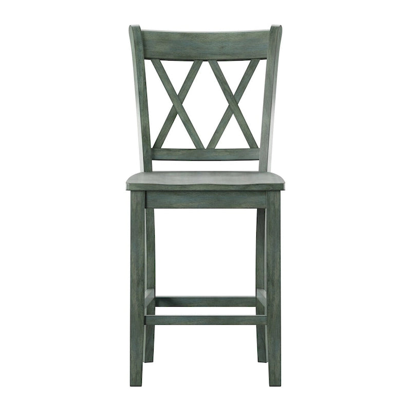 Chaises de comptoir en bois à dossier en X (lot de 2)