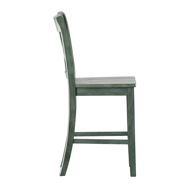 Chaises de comptoir en bois à dossier en X (lot de 2)