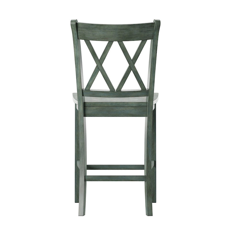 Chaises de comptoir en bois à dossier en X (lot de 2)
