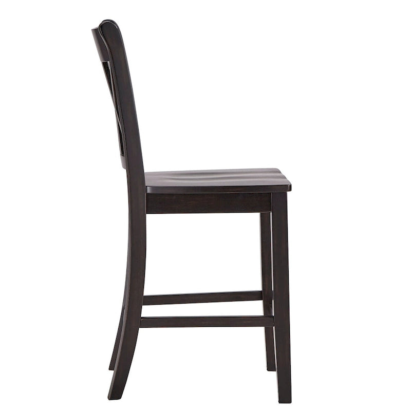 Chaises de comptoir en bois à dossier en X (lot de 2)