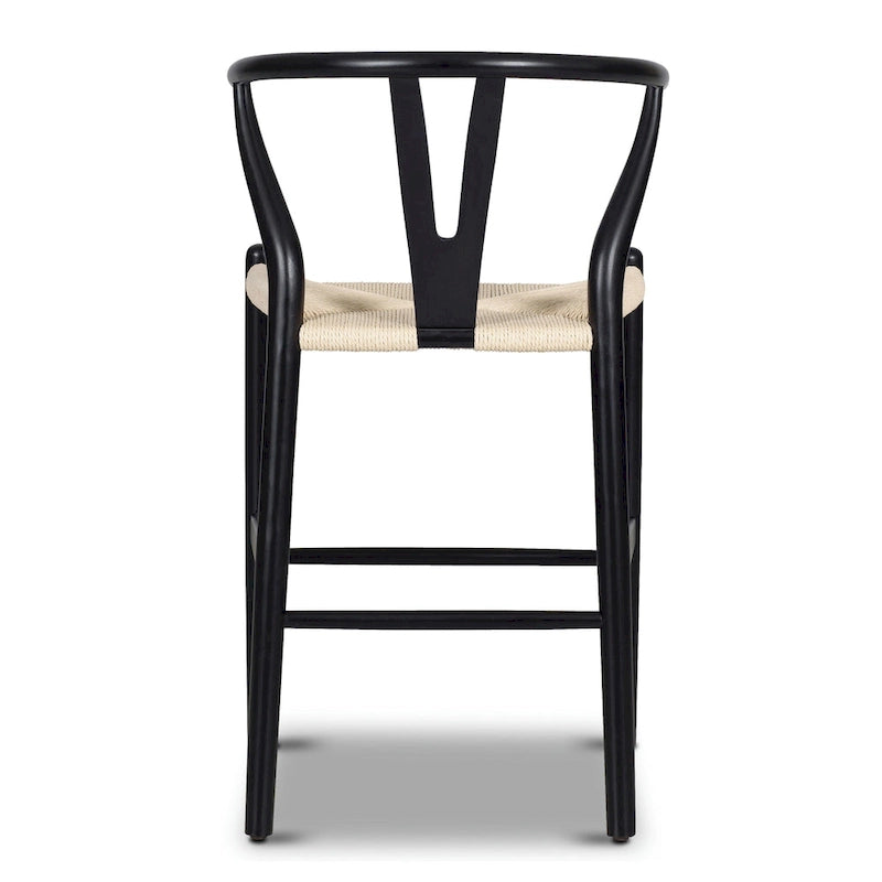 Tabouret de comptoir, hauteur d'assise 23,5 po - Bois massif avec assise tressée