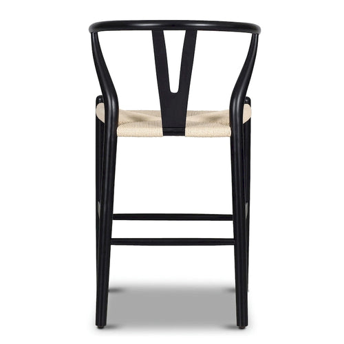 Tabouret de comptoir, hauteur d'assise 23,5 po - Bois massif avec assise tressée
