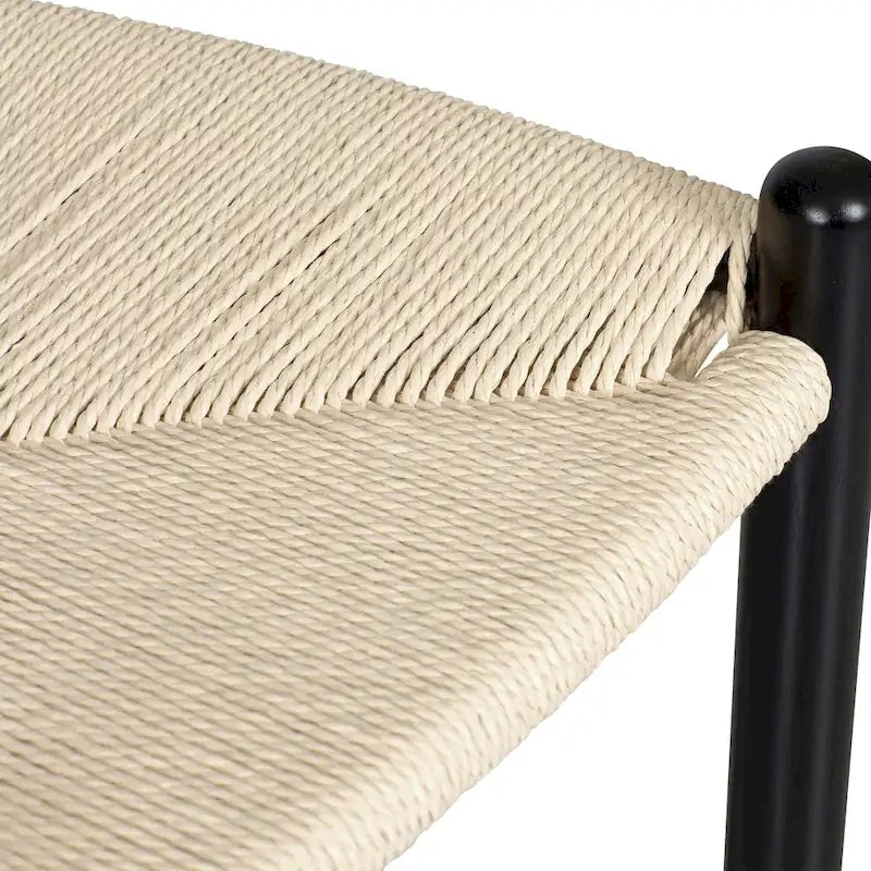 Tabouret de comptoir, hauteur d'assise 23,5 po - Bois massif avec assise tressée