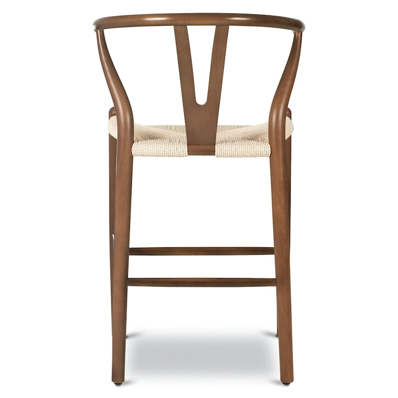 Tabouret de comptoir, hauteur d'assise 23,5 po - Bois massif avec assise tressée