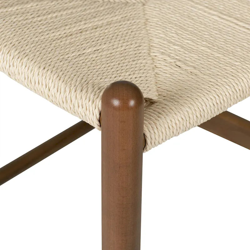 Tabouret de comptoir, hauteur d'assise 23,5 po - Bois massif avec assise tressée