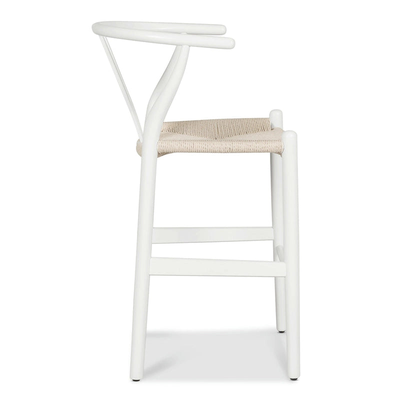 Tabouret de comptoir, hauteur d'assise 23,5 po - Bois massif avec assise tressée