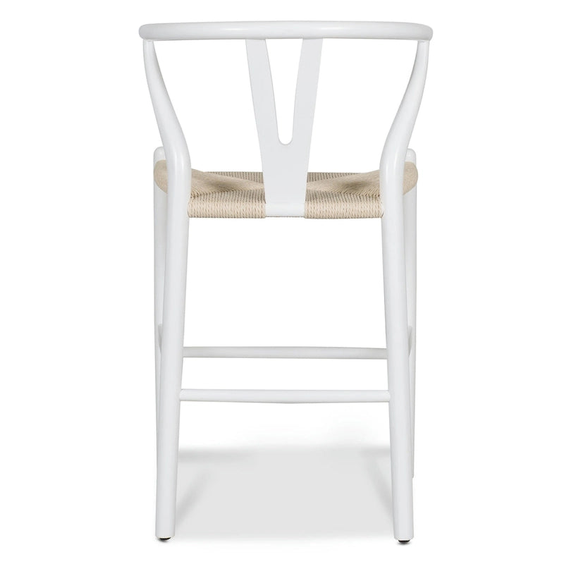 Tabouret de comptoir, hauteur d'assise 23,5 po - Bois massif avec assise tressée