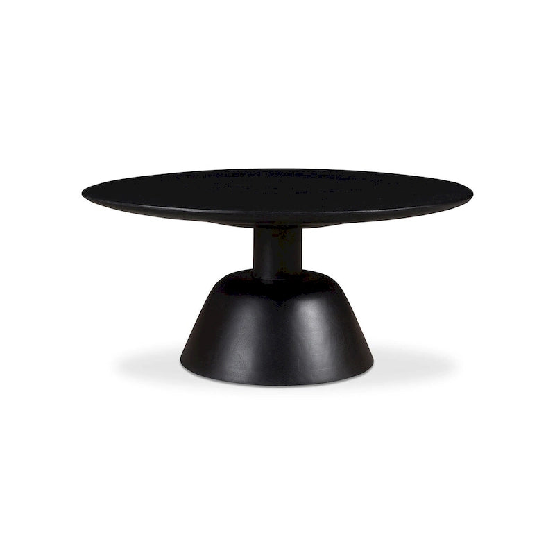 Table basse piédestal moderne en manguier massif - 30W x 30D x 14H