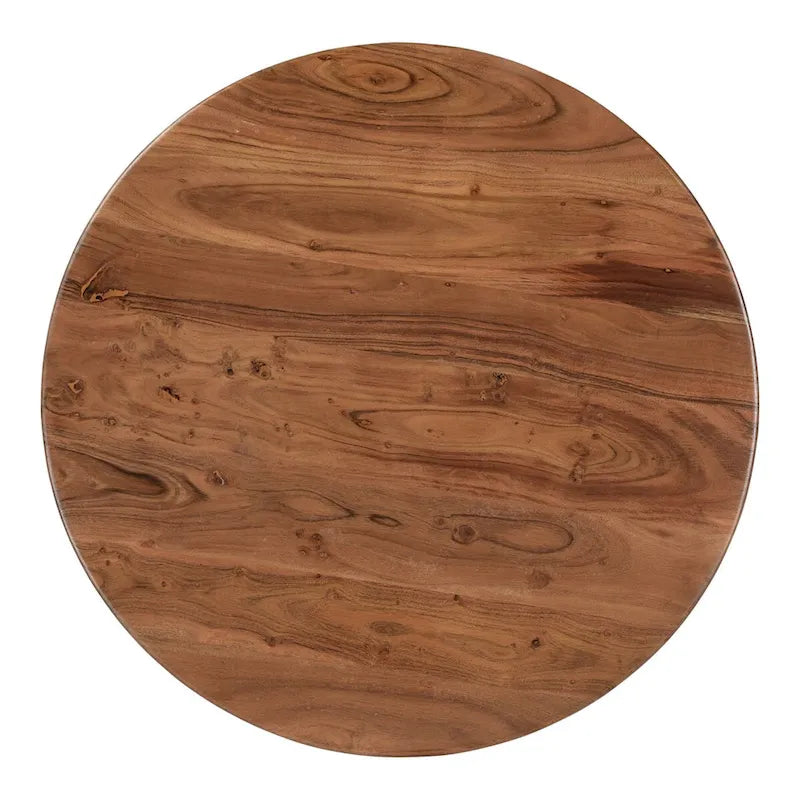Table basse piédestal moderne en manguier massif - 30W x 30D x 14H