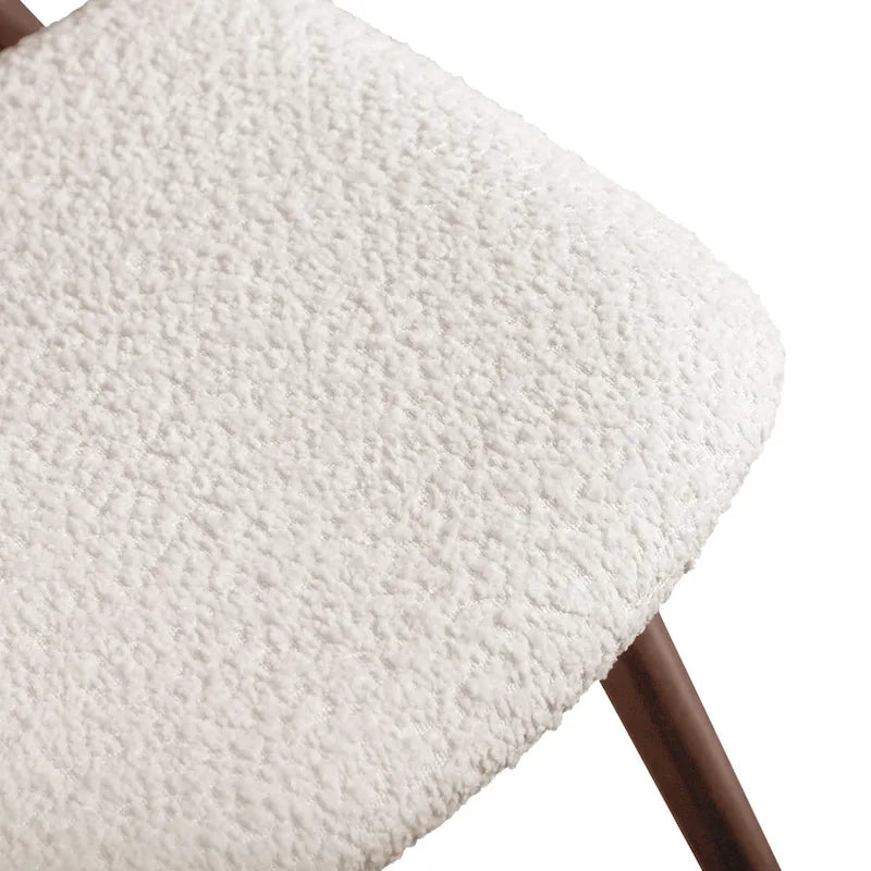 Ensemble de 2 chaises de salle à manger en noyer du milieu du siècle avec revêtement en bouclé