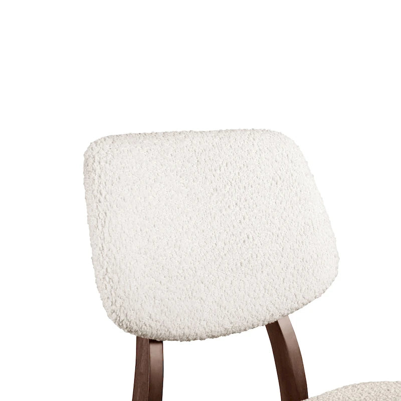 Ensemble de 2 chaises de salle à manger en noyer du milieu du siècle avec revêtement en bouclé