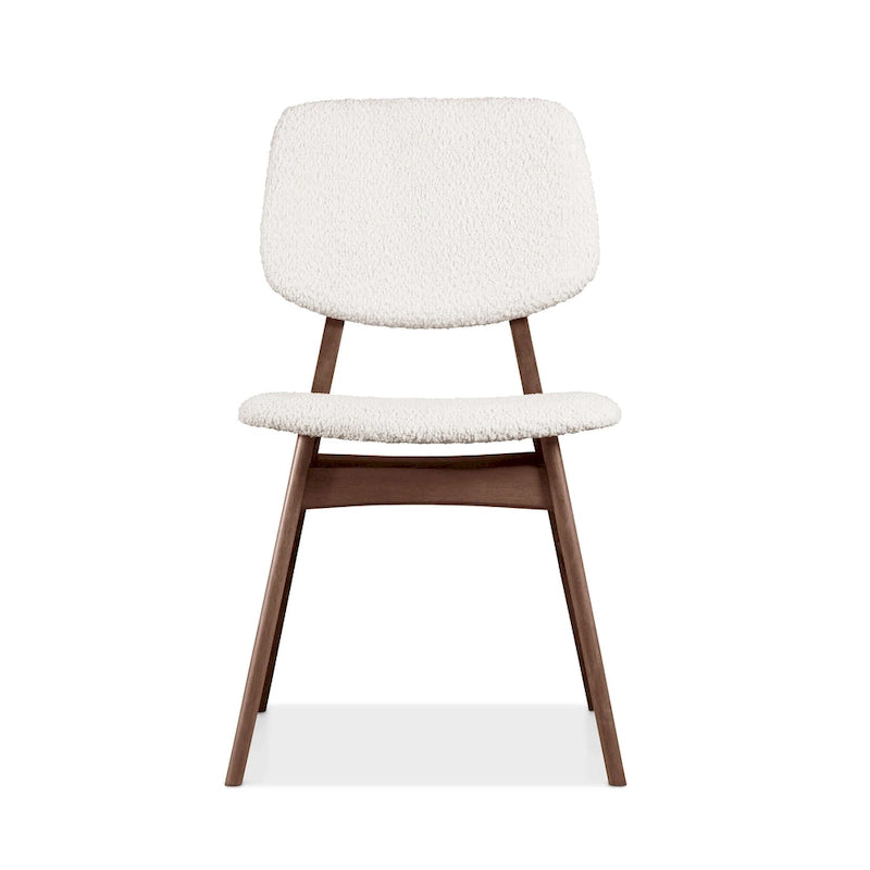 Ensemble de 2 chaises de salle à manger en noyer du milieu du siècle avec revêtement en bouclé