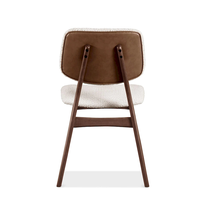 Ensemble de 2 chaises de salle à manger en noyer du milieu du siècle avec revêtement en bouclé